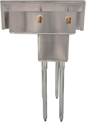 Vista 118 de AmGood Fregadero de acero inoxidable para preparación y utilidad Acero inoxidable 304 Restaurante, Cocina, Lavandería, Garaje NSF