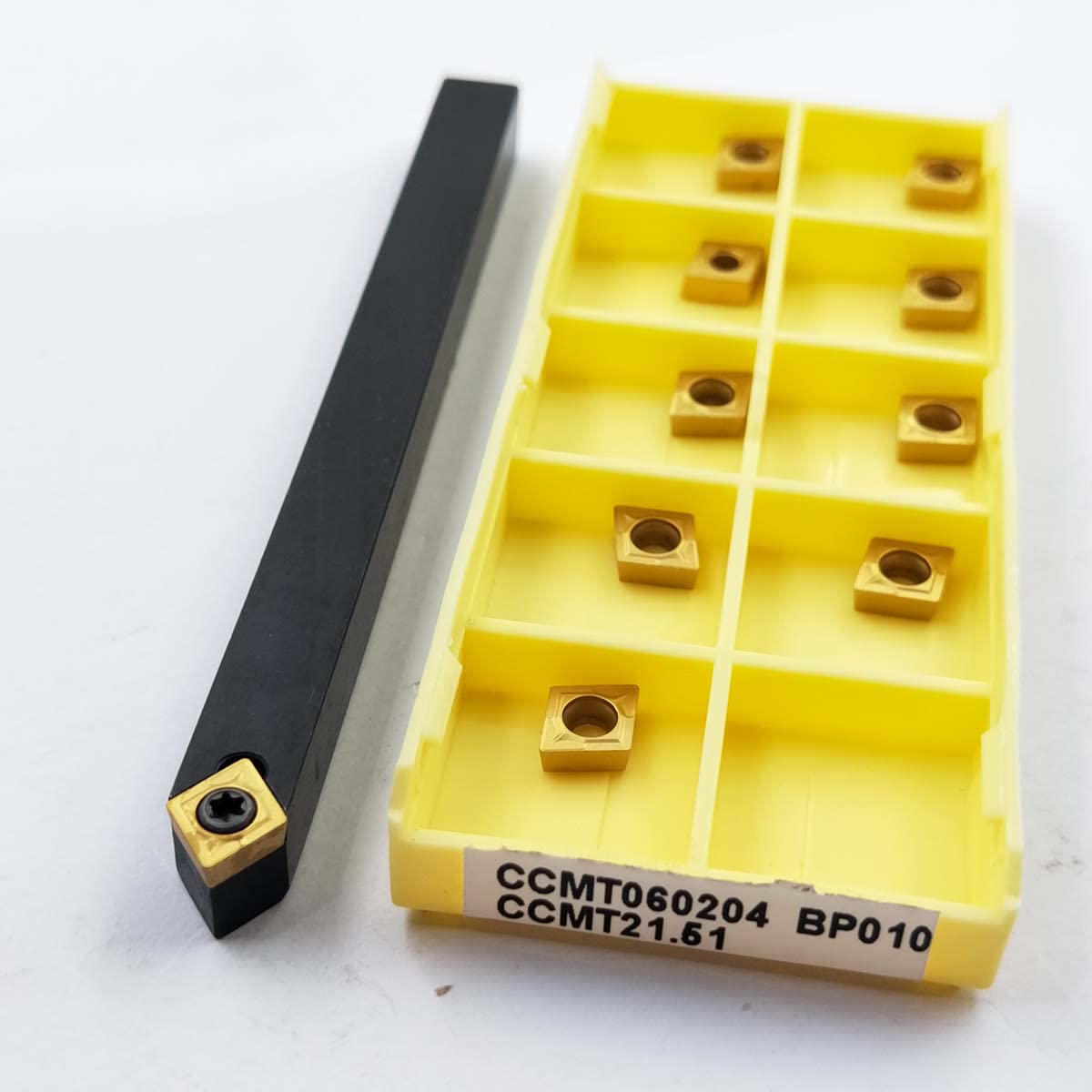 GBJ SCMCN 0808H06-80 + CCMT060204 Gold External Lathe Turning Holder 50° Lathe Turning & Profiling Tool Holder for CCMT43 80° Diamond Carbide Inserts