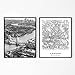 Produktbild London Karte Poster Drucken Stadt Schwarz Weiß Leinwand Gemälde Wandkunst Vereinigtes Königreich Poster Dekorative Bilder Für Wohnzimmer Kein Rahmen-40x50cmX2