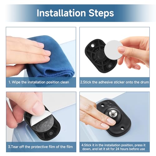 Stalora 8 Stück Mini Kugelrollen, 360° Schwenkbare Selbstklebende Universalrollen in Schwarz, für Möbel, Aufbewahrungsboxen, DIY-Projekte und Kleine Haushaltsgeräte, Leichtläufig und Robust