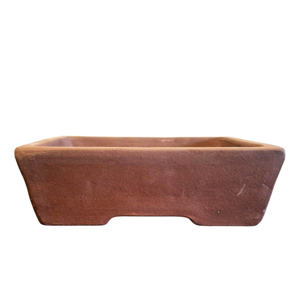 Unglazed Bonsai Pot - 180 x 135 x 55 - Brown Rectangular Garden Planter| Ceramic Tray