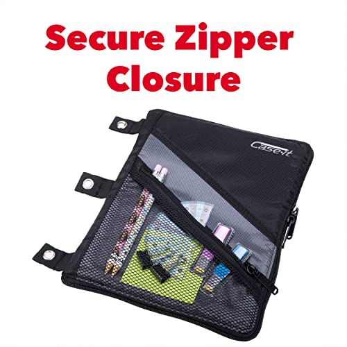 Image of Case It Tablet Binder Accessory, Padded Tablet with 3 Steel Grommets, ffits Any Standard 3 Ring Letter Size Binder, Mesh Pocket on Front, Zipper Closure, TBT-100, Black