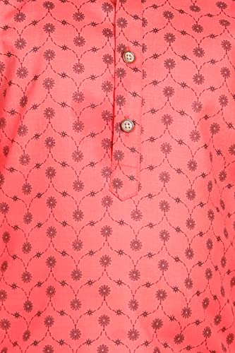 Image of Ethnic Wear Cotton Floral Printed Kurta Pajama Set For Boys