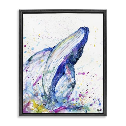 Whale Bubbles Marine, 16 x 20 Inch Canvas in Floater Frame