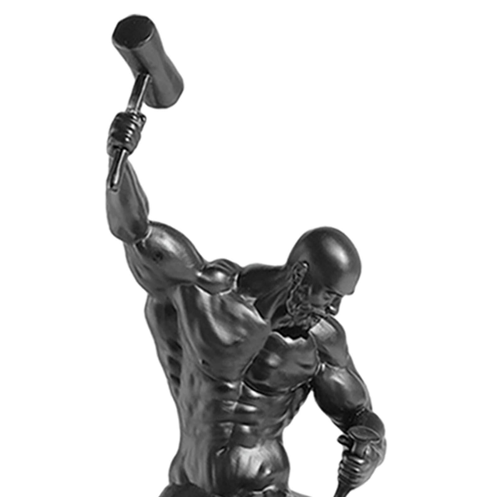 #N/A/a Figuras de Hombres Simples de Resina, Figura autotallada, Estatua, esculturas de Resina caseras Modernas, Negro