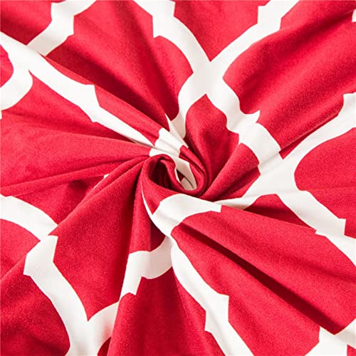 Housse de chaises spandex rouge et blanc au tissu extensible - 7