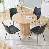 Table colonne au look lamelle : le pied de table cylindrique (Ø 48 cm) avec rainures verticales attire tous les regards. Ce design n'est pas seulement esthétique, mais offre un maximum d'espace pour les jambes pour tous les invités, car il n'y a pas de pieds de table sur le chemin.