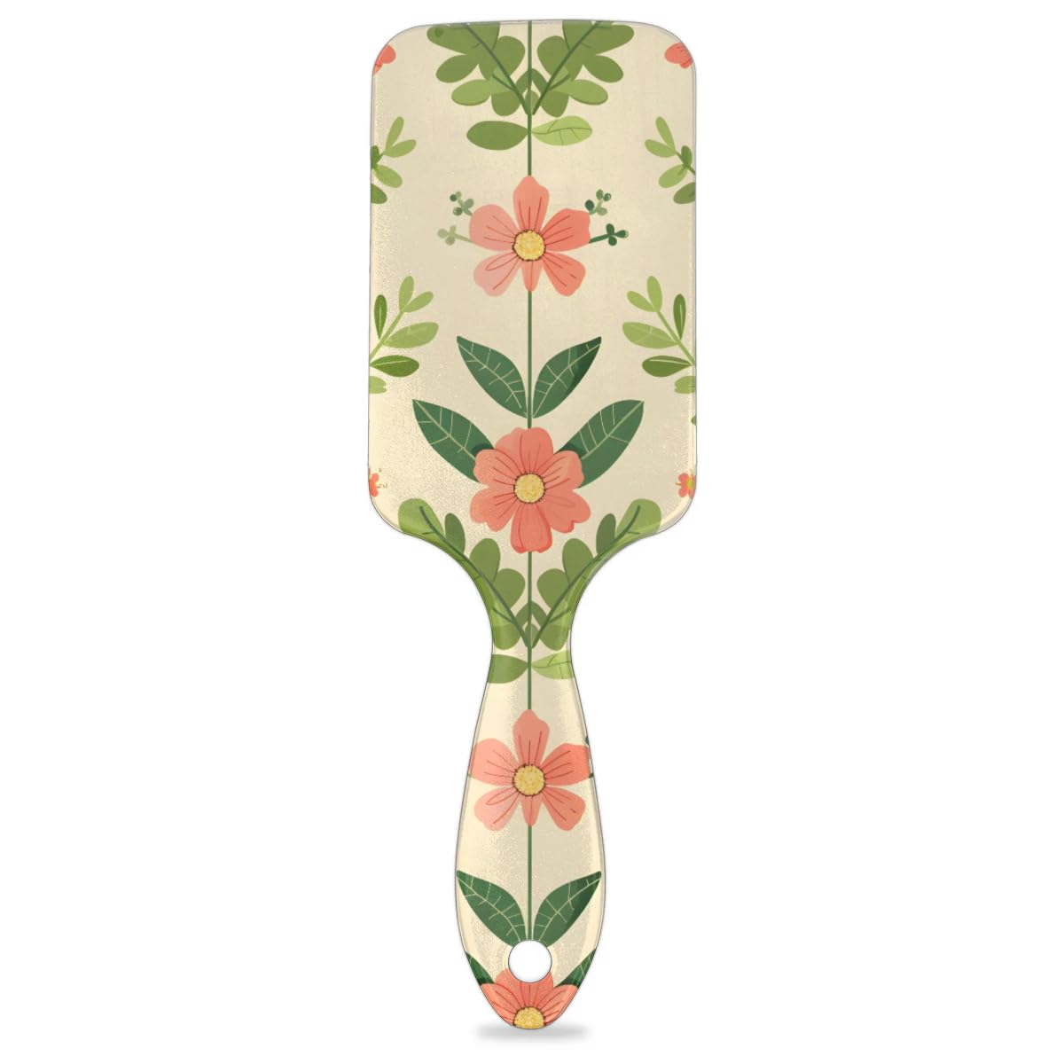 LANYANYQ Hair Curler Brush Pink Flower Seasonal Detangling Hair Brush for All Hair Types,Hair Straightener Brush Wet and Dry Hair for Adults and Hair