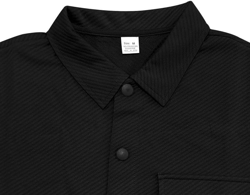 Men's Slim Fit Jacket Spring Autumn Solid Twill Button Front Casual Top with Pockets for Holidays Daily Wear - Image 3