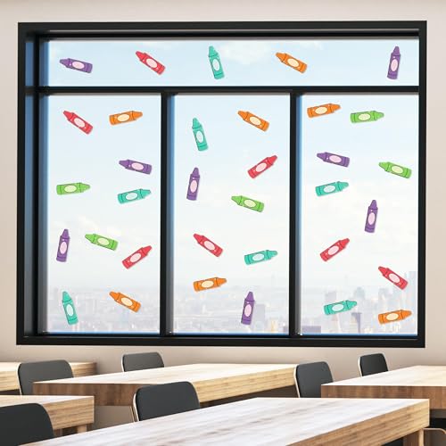 Image of Glitter Crayon Cutouts - 100Pcs Back to School Colorful Crayon Cutouts Bulletin Board DIY Paper Cuts Name Tag for Graduation First Day of School Party Classroom Bulletin Board Wall Decor Supplies
