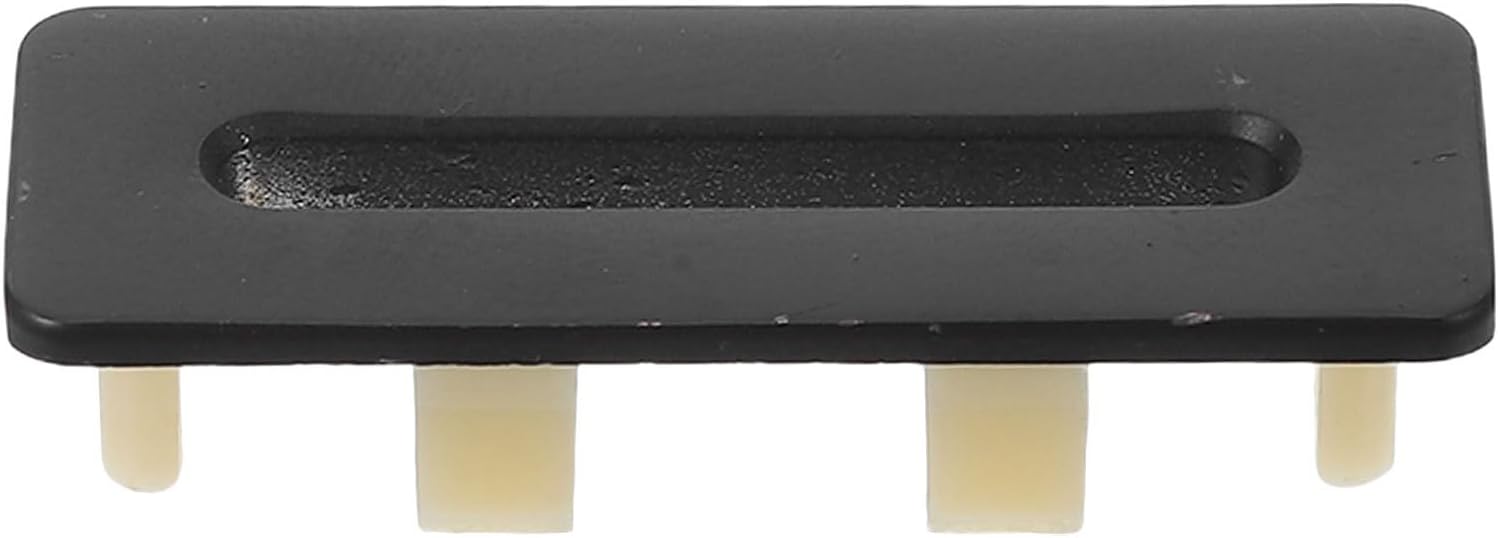 Sink Overflow Cover, Basin Trim Overflow Cover Hole Insert Cap, Drain Insert Cap for Basin Vanity, Hole Sink Stopper for Kitchen Bathroom Black Rectangle