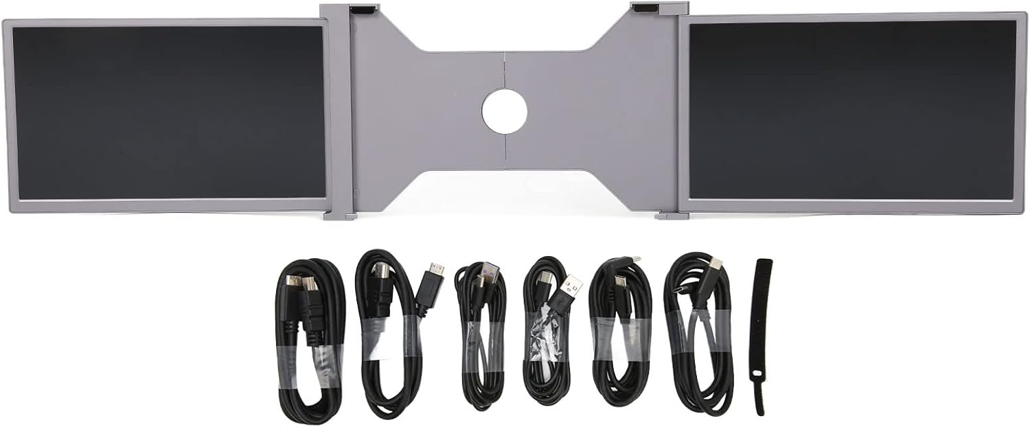 Monitor Portatile per Laptop, Doppio Schermo Extender, 15 Pollici FHD 1080P IPS Pieghevole Doppio Monitor Extender, Monitor Portatile per Laptop PC Computer Windows Phone Mobile(Spazio grigio) Monitor Portatile per Laptop, Doppio Schermo Extender, 15 Pollici FHD 1080P IPS Pieghevole Doppio Monitor Extender, Monitor Portatile per Laptop PC Computer Windows Phone Mobile(Spazio grigio)