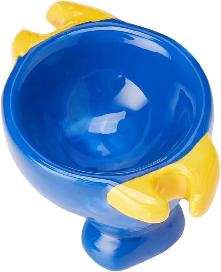 KitchenCraft Ceramic 'Mr GR-EGG' Novelty Egg Cup, 8 x 5 x 4 cm (3" x 2" x 4") - Blue/Yellow