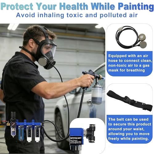 ATINY 1/4" NPT 4 Stage Air Dryer System, Air Dryer for Compressor,Brass Filter & Desiccant Dryer & Air Regulator,Double Carbon Fiber Deodorizing Filter Cartridge,Semi-Auto Drain, Metal Bracket-Blue by ATINY - Used condition - Image 5