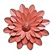 GIFTME 5 Coral Orange Multiple Layer Flower Metal Wall Art Decor(10X2 inch)