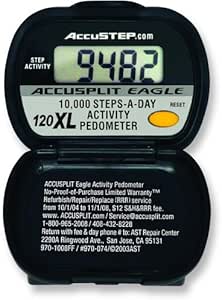 ACCUSPLIT AE120XL Certified Accurate Pedometer, Steps &amp; Activity Timer