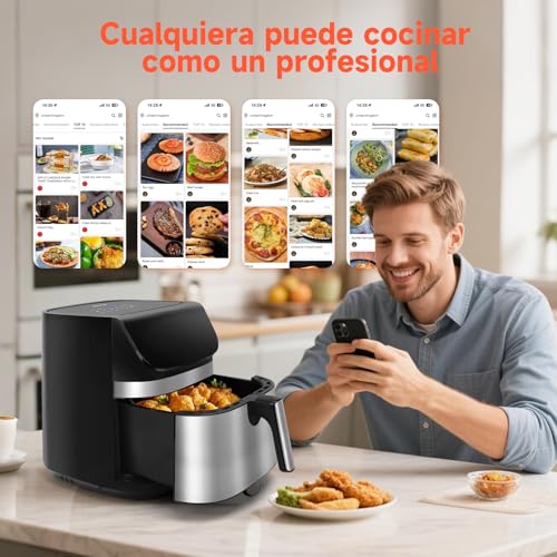 Amazon deja a precio de saldo la nueva freidora de aire de Aigostar 4 Aigostar Freidora de Aire XXL 8.8L, Air Fryer 2200W, Doble Resistencia, 55% Menos Energía, freidora aire con 13 Programas, Acero Inox Interior, Pantalla...