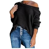Damen Herbst Langarmshirt Elegant Pullover Bluse Mode Rundhalsausschnitt Tunika Freizeit Basic Blusenoberteile Damen T Shirt V Ausschnitt Schwarz