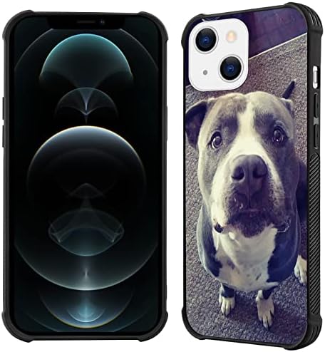 Case for iPhone 13 6.1in Phone Case for iPhone 13 with Pit Bull Terrier PC + TPU Non-Slip Shock-Absorption Bumper Corner