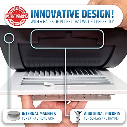 Powerful Magnetic Vent Covers (2-Pack) that Will Never Fall Off (Upgraded Design) - for Sealing Floor/Wall/Ceiling Registers of Width 9.25" to 10", Length 11.25" to 12" | Vent Not Included | White by HMmagnets - Image 5