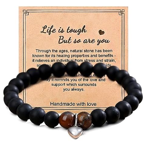 ACETHO Natural Stone Bracelet,Bracelet Birthday Christmas Valentine's Day Inspirational Encouragement Gifts for Women with Gift Message Card Cover
