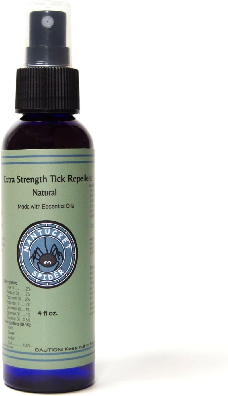Nantucket Spider Tick Repellent Spray (4 oz) | DEET-Free | Essential Oil Tick Repellent | Made in USA