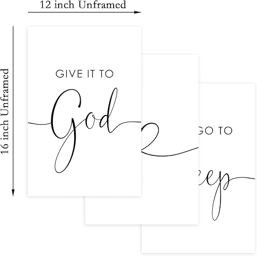 Miniatura 2 de Pennclys Letrero con texto en inglés "Give It to God and Go to Sleep" (Give It to God and Go to Sleep), arte de pared sobre la cama, decoración de