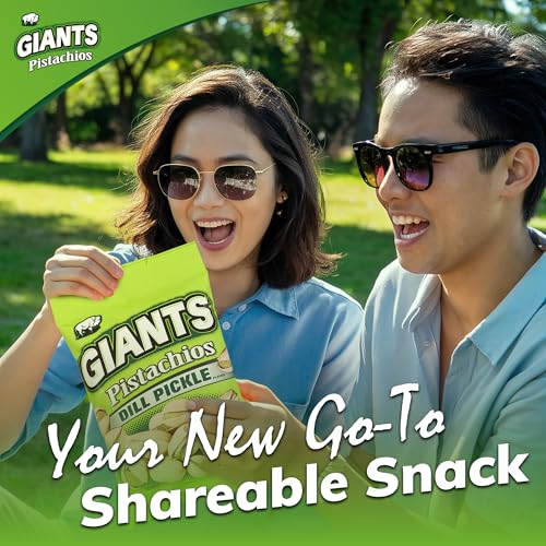 GIANTS Pistachios Variety Pack - Healthy Snacks, In Shell Pistachios Individual Packs, Pistachio Mix w/Original, Dill Pickle, Sour Cream and Onion Pistachio Nuts, Travel Snacks - 5 oz Bags (3 Pack)