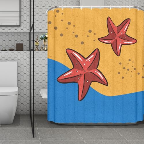 Rideau de douche imperméable et lavable en machine 180x220 imprimé rouge - 2