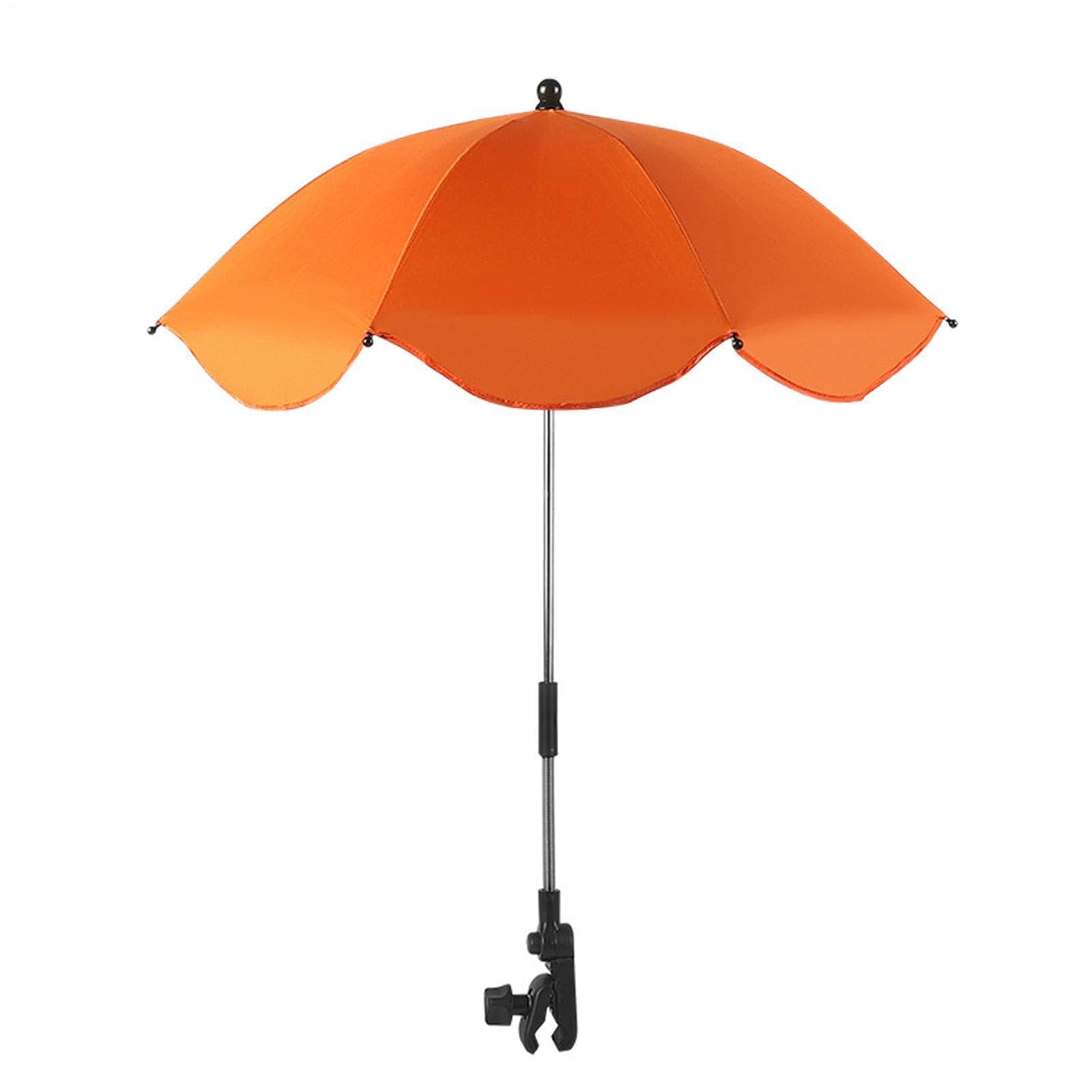 Pram Parasol - 2-3.1cm Handle Fit, Adjustable Parasol With Clamp | 8 Rib Silver Coated, Uv Protection Sunshade Canopy | Pram Shade Cover For Outdoor Travel Weather Protection