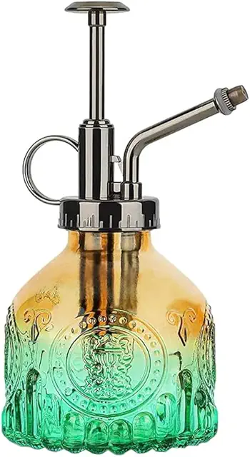 Retro Glass Plant Mister - 6.4" Tall Leak-Proof Terrarium Watering Bottle with High-Atomization Nozzle