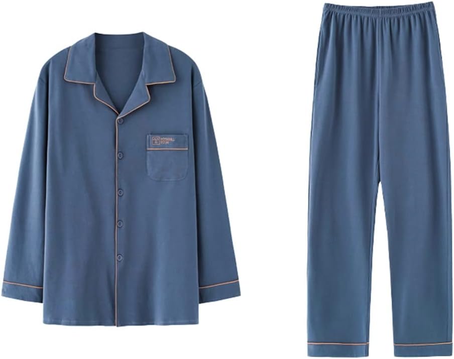 Men's spring and autumn cotton long-sleeved men's thin section home wear