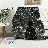 DPOTLI Rapper Blanket Lil Peep Blanket Throw Soft Flannel Blanket Bed Throw Hip Hop Blanket Black Blanket Pop Music Art Singer Blanket Lil Peep Bed Throw White, 60x80in, W20231220