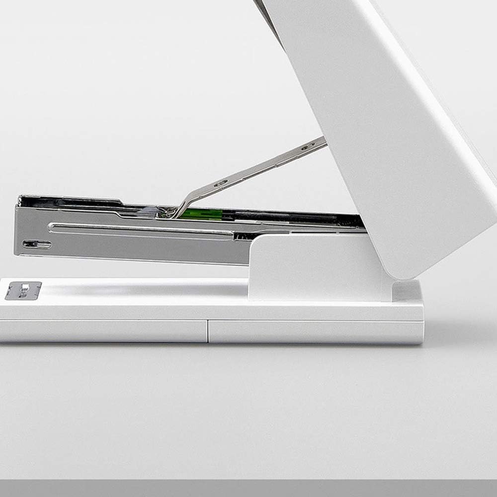 White Stapler Desktop Classic Office Basics Stapler 20 Sheets Capacity with Storage Free 100 pcs Staples