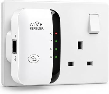 WiFi Extender, WiFi Booster, WiFi Repeater, 3980 Sq.ft, 55 Devices, UK Plug