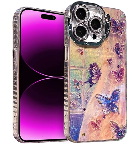 Coque iPhone 15 Pro évitez les bris d'écran avec cette protection antichoc fleurie et béquille
