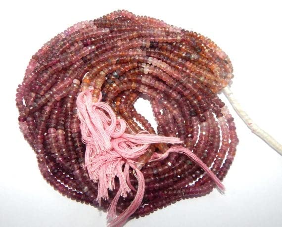 Tourmaline rose faceted rondelle 4mm de qualité AAA pour la haute joaillerie créative