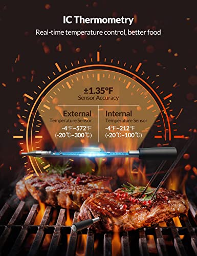 Smart Meat Thermometer Wireless, Oscevia Food Thermometer Digital Bluetooth With Smart Alert, 262Ft Range, Ip67 Waterproof, Dishwasher Safe For Smoker,Bbq, Kitchen, Air Fryer, Oven, Grill, Rotisserie… #TOP4
