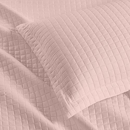 Kit Colcha Casal Liso Bouti Cobre Leito 3 Peças Cor:rose