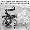 ChainsHouse Octopus Ring Kraken Ring Mens Rings Gothic Pirate Ring Tentacle Ring Octopus Gift Johnny Depp Rings for Men Punk Ring Stainless Steel Squid Ring #1