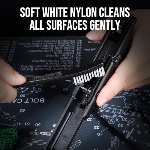 GLORYFIRE Universal Gun Cleaning Kit, 12Ga, 5.56, 9mm Cleaning Snakes, Brushes, Picks, 3 Bottles Gun Oil, Cleaning Cloths, Patches, and Cotton swabs. Supplies for Most Calibre .17, .380, .22, .223