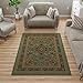 Ottomanson Ottohome Collection Persian Heriz Oriental Design with Non-Skid (Non-Slip) Rubber Backing Area Rug,5'0"X6'6"., Sage Green/Aqua Blue