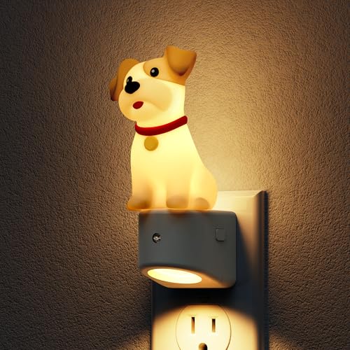 Image of L LOHAS LED Night Light for Kids,3D Cute Puppy Night Lights,Schnauzer with Dusk to Dawn Sensor, RGB+Soft White 3000K,Dog Night Light,Birthday Gift Nightlight for Kids, Room Decor
