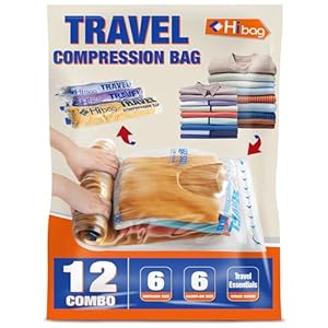 12 Compression Bags for Travel Essentials Vacuum Packing Space Saver Bags for Cruise Accessories 12 Travel