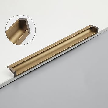 Hidden Cabinet Handles,Recessed Door Handles Invisible Recessed Door Handle Aluminum Alloy Sliding Door Handles for Furniture Door Cupboard Drawer WardrobeGris,300mm