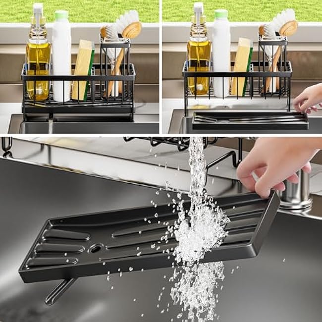 Sponge Holder for Kitchen Sink ¨C Sink Organizer and Caddy, Home and Kitchen Storage Organization, Sink Caddy for Home Decor and Kitchen Use