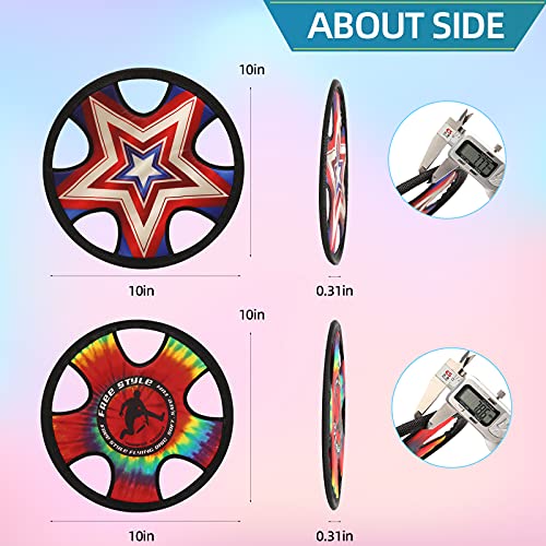 Turnway Outdoor Two Soft Frisbee Throwing Disc, Flying Disc Toy, Flying Saucer, Family Games Toy For Kids And Adults In Yard, Beach, Lawn, Camping, Pool (Neon Lamp + Shield) #TOP2