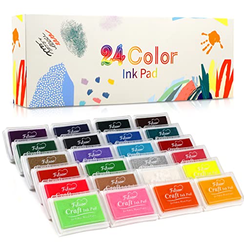 Fstaor Craft Ink Pads For Rubber Stamps Partner Diy Color, 24 Color Ink Pads For Kids Washable, Best Fit For Stamps, Paper, Wood Fabric, Scrapbooking… #TOP5