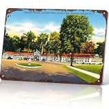 Funny Metal Sign Saratoga Sulphur and Mud Baths Eureka Park Saratoga Springs NY Aluminum Wall Decor 8x12 Inch for Living Room Bedroom Office Bar Café Restaurant and Hallway