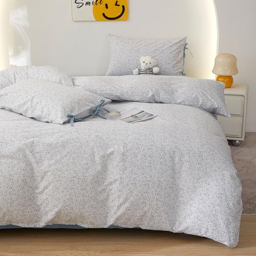 Image of LifeTB Vintage Cottagecore Comforter Botanial Flowers Full Comforter Set, Aesthetic Coquette Floral Bedding Comforter Set for All Seasons, Farmhouse Botanical Comforter with 2 Bowknot Pillowcases